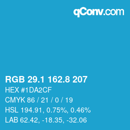 カラーコード: RGB 29.1 162.8 207 | qconv.com