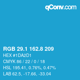 Color code: RGB 29.1 162.8 209 | qconv.com