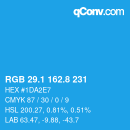 Color code: RGB 29.1 162.8 231 | qconv.com