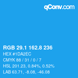 Color code: RGB 29.1 162.8 236 | qconv.com