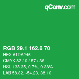 カラーコード: RGB 29.1 162.8 70 | qconv.com