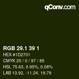 カラーコード: RGB 29.1 39 1 | qconv.com