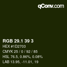 カラーコード: RGB 29.1 39 3 | qconv.com