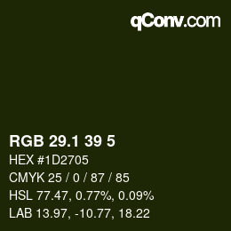カラーコード: RGB 29.1 39 5 | qconv.com