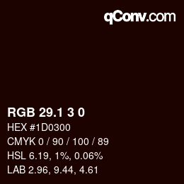カラーコード: RGB 29.1 3 0 | qconv.com