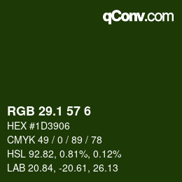 Color code: RGB 29.1 57 6 | qconv.com