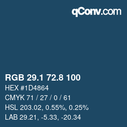 Color code: RGB 29.1 72.8 100 | qconv.com