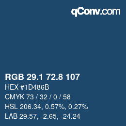 Color code: RGB 29.1 72.8 107 | qconv.com