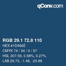 Color code: RGB 29.1 72.8 110 | qconv.com