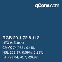 Color code: RGB 29.1 72.8 112 | qconv.com