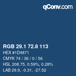 Color code: RGB 29.1 72.8 113 | qconv.com