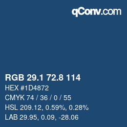 Color code: RGB 29.1 72.8 114 | qconv.com