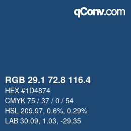 カラーコード: RGB 29.1 72.8 116.4 | qconv.com