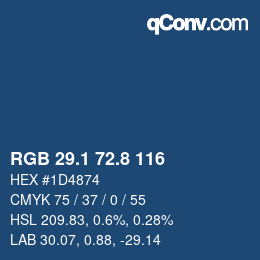 カラーコード: RGB 29.1 72.8 116 | qconv.com