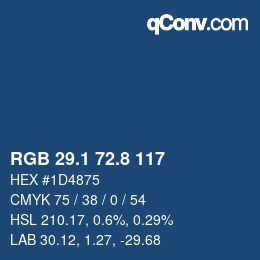 Color code: RGB 29.1 72.8 117 | qconv.com