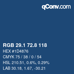 Color code: RGB 29.1 72.8 118 | qconv.com