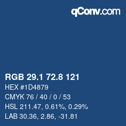 Color code: RGB 29.1 72.8 121 | qconv.com