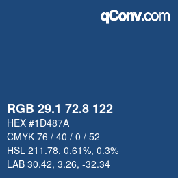 Color code: RGB 29.1 72.8 122 | qconv.com