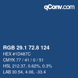 Color code: RGB 29.1 72.8 124 | qconv.com