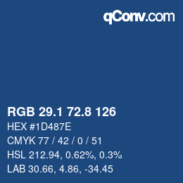 Color code: RGB 29.1 72.8 126 | qconv.com