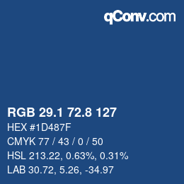 Color code: RGB 29.1 72.8 127 | qconv.com