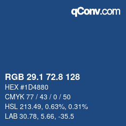 カラーコード: RGB 29.1 72.8 128 | qconv.com