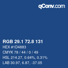 Color code: RGB 29.1 72.8 131 | qconv.com