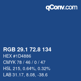 カラーコード: RGB 29.1 72.8 134 | qconv.com