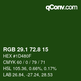 Color code: RGB 29.1 72.8 15 | qconv.com