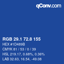 Color code: RGB 29.1 72.8 155 | qconv.com