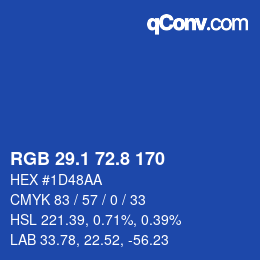 Color code: RGB 29.1 72.8 170 | qconv.com