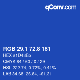 Código de color: RGB 29.1 72.8 181 | qconv.com