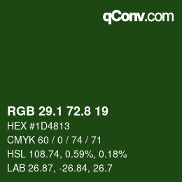 カラーコード: RGB 29.1 72.8 19 | qconv.com