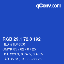 カラーコード: RGB 29.1 72.8 192 | qconv.com