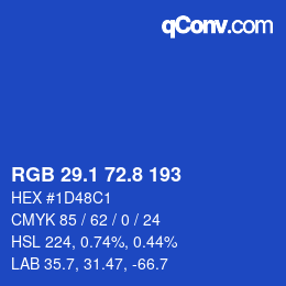 カラーコード: RGB 29.1 72.8 193 | qconv.com