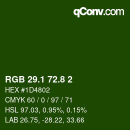カラーコード: RGB 29.1 72.8 2 | qconv.com