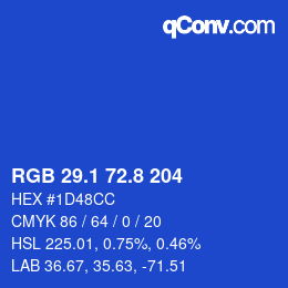 カラーコード: RGB 29.1 72.8 204 | qconv.com