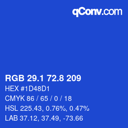 カラーコード: RGB 29.1 72.8 209 | qconv.com