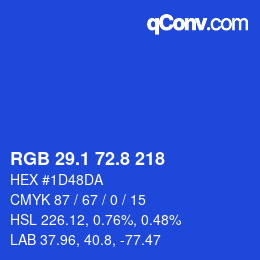 カラーコード: RGB 29.1 72.8 218 | qconv.com