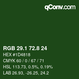 Color code: RGB 29.1 72.8 24 | qconv.com