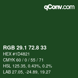 カラーコード: RGB 29.1 72.8 33 | qconv.com