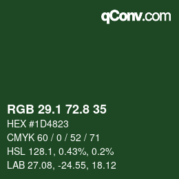 カラーコード: RGB 29.1 72.8 35 | qconv.com