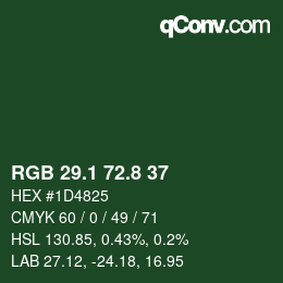 カラーコード: RGB 29.1 72.8 37 | qconv.com