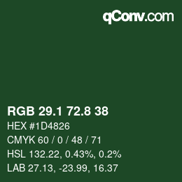 Color code: RGB 29.1 72.8 38 | qconv.com
