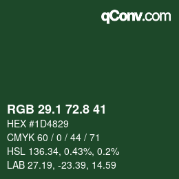 カラーコード: RGB 29.1 72.8 41 | qconv.com