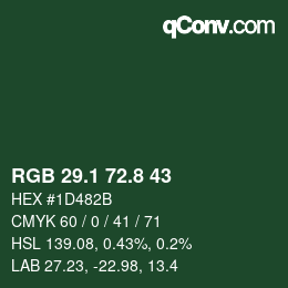 Código de color: RGB 29.1 72.8 43 | qconv.com