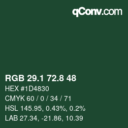 Color code: RGB 29.1 72.8 48 | qconv.com