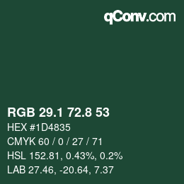 Color code: RGB 29.1 72.8 53 | qconv.com