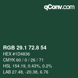 Color code: RGB 29.1 72.8 54 | qconv.com