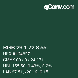 Color code: RGB 29.1 72.8 55 | qconv.com